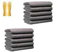 Non-Woven - Super Absorbent 11.8" x 11.8" Lint-Free Cleaner,Reusable Thickened Magic Cleaning Cloth,2025 New 10PCS Window Cleaning Cloth,Lint Free,Machine Washable,for Window, Glass, Cars (10, Gray)