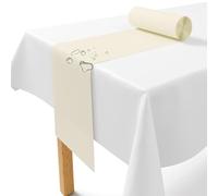 Non-Woven Table Runner Cream [30 cm x 25 m] - Disposable Table Runner as Elegant Table Runner Table Decoration for Weddings, Communion, Christenings, Birthdays, Christmas and Beer Table Festivals