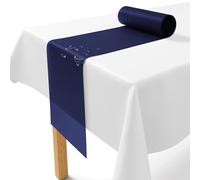 Non-Woven Table Runner Dark Blue [30 cm x 25 m] - Disposable Table Runner as Elegant Table Runner Table Decoration for Weddings, Communion, Christening, Birthday, Christmas and Beer Table Festivals