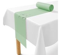 Non-Woven Table Runner Eucalyptus [30 cm x 25 m] - Disposable Table Runner as Elegant Table Runner Table Decoration for Weddings, Communion, Christening, Birthday, Christmas and Beer Table Festivals