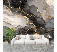 Non-Woven Wall Mural Decoration Poster Picture Murals 300x210cm Gold Lines Marble 3D Mural Print Photo Wallpaper Black for Corridor livingroom Kids Bedroom