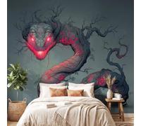 Non-Woven Wallpaper 350 x 256 cm Comic Fantasy Art Photo Wallpaper Wall Mural Snake Murals Home Poster Decoration Wall Art Print for Living Room Kids Bedroom