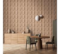 Non-woven wallpaper 3D effect concrete look graphic beige brown 34490 (4,88£/1qm