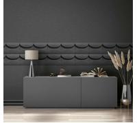 Non-woven wallpaper 3D effect concrete look graphic black grey 34486 (4,88£/1qm)