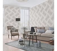 Non-woven wallpaper 3D effect triangle taupe cream metallic 10404-37 (3,30£/1qm)