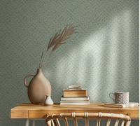 Non-woven wallpaper 3D look braided rattan look light green 47479 (6,41£/1qm)