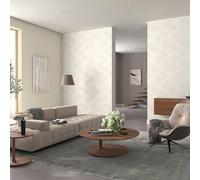 Non-woven wallpaper 3D look triangle graphic cream metallic 10404-14 (3,30£/1qm)