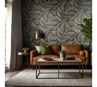 Non-woven wallpaper 3D look waves graphic black gold metallic 35506 (5,97£/1qm)