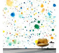 Non-Woven Wallpaper 400 X 280 Cm Abstract Polka Dots 3D Art Photo Wallpaper Wall Mural Home Poster Decoration Color Ink Dot Pattern Murals Wall Art Print for Living Room Kids Bedroom
