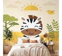 Non-Woven Wallpaper 400 x 280 cm Cartoon Animal Art Photo Wallpaper Wall Mural Zebra Murals Home Poster Decoration Wall Art Print for Living Room Kids Bedroom