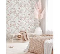 Non-woven wallpaper 47401 tropical trees birds white pink Marburg (5,02£/1qm)