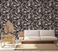 Non-woven wallpaper 47405 tropical trees birds gray black Marburg (5,02£/1qm)