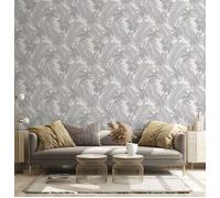 Non-woven wallpaper 47407 jungle ferns birds white gray Marburg (5,02£/1qm)