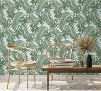 Non-woven wallpaper 47408 jungle ferns birds white green Marburg (5,02£/1qm)