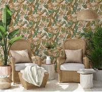 Non-woven wallpaper 47413 ferns jungle green brown white Marburg (5,02£/1qm)