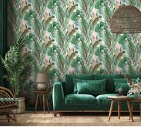 Non-woven wallpaper 47416 Fern flowers Calla Green White Marburg (5,02£/1qm)