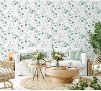 Non-woven wallpaper 47420 Pilea branches leaves white green Marburg (5,02£/1qm)