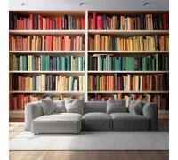 Non-Woven Wallpaper 79" x 55"/200 x 140 cm(WxH) Bookshelf Pattern, Modern Style Wallpaper Bedroom Living Room Children’s Room Sofa TV Background Cover for Small Cracks Deco, Colorful