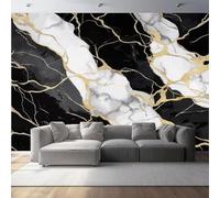 Non-Woven Wallpaper 79" x 55"/200 x 140 cm(WxH) Marble Pattern, Abstract Elegant Style Wallpaper Bedroom Living Room Children’s Room Sofa TV Background Cover for Small Cracks Deco, Black White