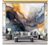 Non-Woven Wallpaper 79" x 55"/200 x 140 cm(WxH) Marble Pattern, Abstract Style Wallpaper Bedroom Living Room Children’s Room Sofa TV Background Cover for Small Cracks Deco, Gray Gold