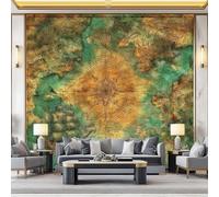Non-Woven Wallpaper 79" x 55"/200 x 140 cm(WxH) Pirate Map Pattern, Retro Style Wallpaper Bedroom Living Room Children’s Room Sofa TV Background Cover for Small Cracks Deco, Brown Green