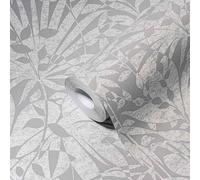 Non-woven wallpaper A.S. Creation Gray Silver Leaf Pattern 38831-2 (4,07£/1qm)
