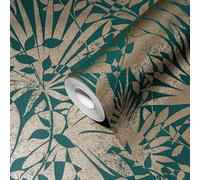 Non-woven wallpaper A.S. Creation Green Copper Leaf Pattern 38831-1 (4,07£/1qm)