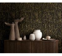 Non-woven wallpaper abstract wood look black gold metallic 78666-7 (3,26£/1qm)