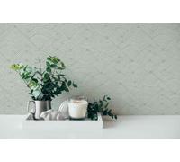 Non-woven wallpaper AS Creation pattern Art Deco green white 38742-3 (4,59£/1qm)