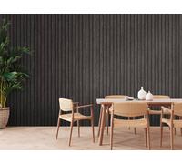A.S. Création PintWalls II 391094 Wooden Wallpaper Acoustic Panels Grey Black Slat Wall 10.05 m x 0.53 m Made in Germany