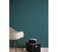 A.S. Création Nara 387459 Plain Non-Woven Wallpaper 10.05 m x 0.53 m Made in Germany Petrol Blue