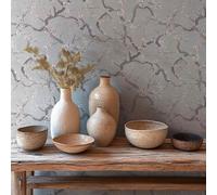 Non-woven wallpaper Asian cherry blossom grey silver metallic 78199-3 (3,26£/1qm