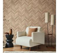 Non-woven wallpaper brick stone look herringbone beige 45760 (4,01£/1qm)