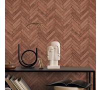 Non-woven wallpaper brick stone look herringbone red brown 45763 (4,01£/1qm)