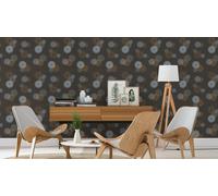 Non-woven wallpaper circle pattern texture grey yellow Rasch 311501 (3,02£/1qm)