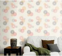 Non-woven wallpaper circle pattern texture white gray Rasch 311518 (3,02£/1qm)