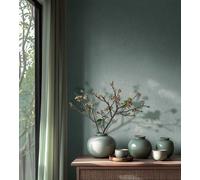 HZ62055-Horizon Plain Texture Grey Green Galerie Wallpaper