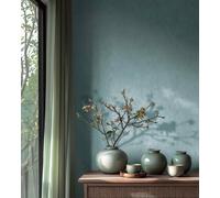 Non-woven wallpaper concrete look plain texture blue gloss 78227-2 (2,83£/1qm)