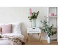 Non-woven wallpaper concrete look plaster plain white cream 33368 (4,05£/1qm)