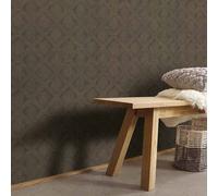 Non-woven wallpaper cord look diamond pattern brown black 10509-36 (2,86£/1qm)