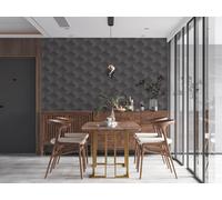 Non-woven wallpaper cube graphic pattern 3D look anthracite 38963-3 (4,27£/1qm)
