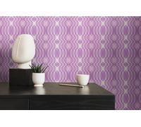 Non woven wallpaper diamond pattern retro purple white 39534-3 (5,46£/1qm)