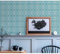 A.S. Création Retro 70's Oval Wallpaper Blue/Cream/White/Light Blue Retro Chic 395342 8.50m x 0.53m Paste The Wall