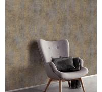 Non-woven wallpaper Elle concrete look grey gold metallic 10438-38 (3,56£/1qm)