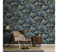 Non-woven wallpaper Elle forest trees blue gold metallic 10448-08 (3,56£/1qm)