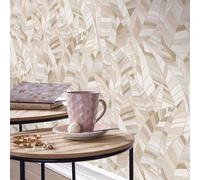 Elle Decoration Serenade Natural Embossed Vinyl Wallpaper by Erismann