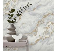 Non-woven wallpaper Elle marble waves grey gold metallic 10447-31 (3,56£/1qm)