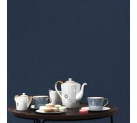 Non-woven wallpaper Elle plain textile look texture blue 10444-08 (3,46£/1qm)