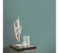 Elle Decoration Luxury Plain Green Woven Vinyl Wallpaper by Erismann