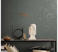 Non-Woven Wallpaper Faces Abstract Grey Gold Metallic 82438 (3,30£/1qm)